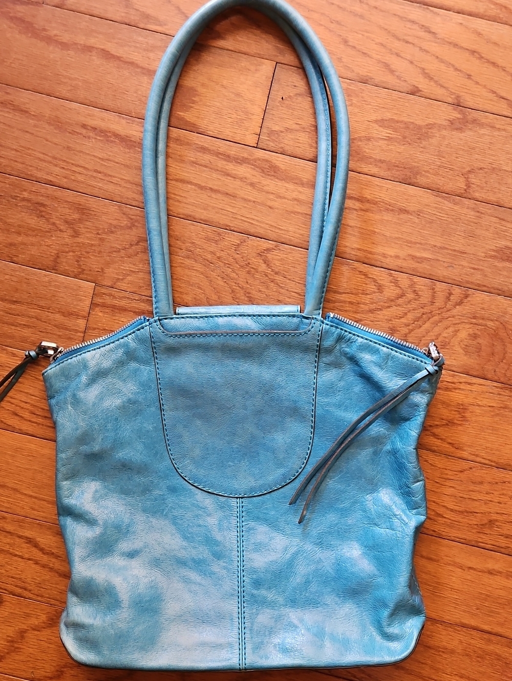 HOBO TEAL VINTAGE LEATHER SATCHEL (New $185) - Picture 3 of 13